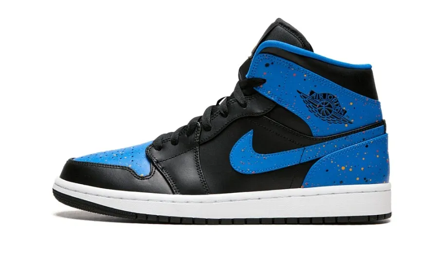 Air Jordan 1 Mid Royal Paint Splatter