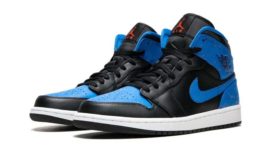 Air Jordan 1 Mid Royal Paint Splatter
