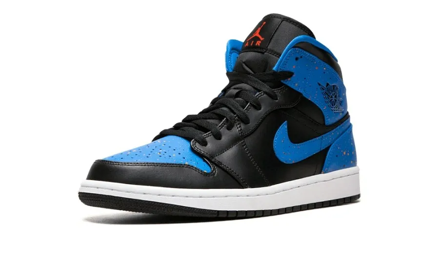 Air Jordan 1 Mid Royal Paint Splatter
