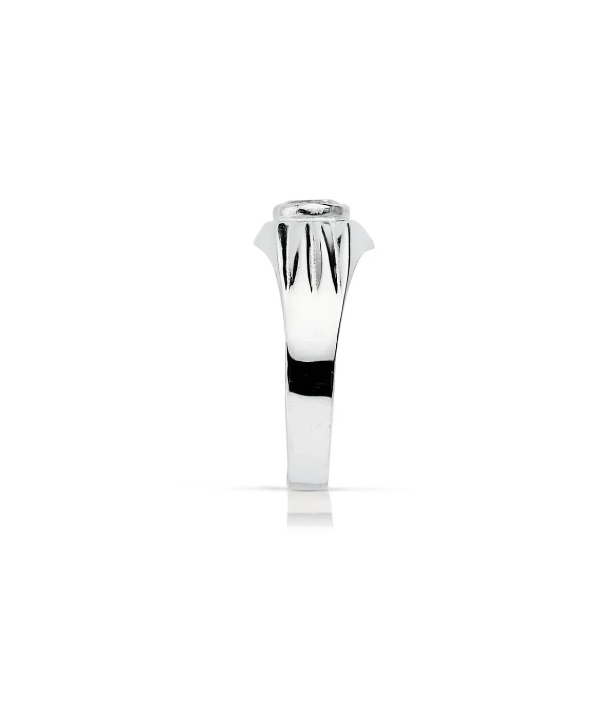 Bague solitaire enfant Alex or blanc 18 K