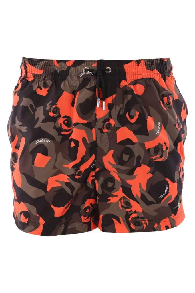 Bañador con estampado militar naranja