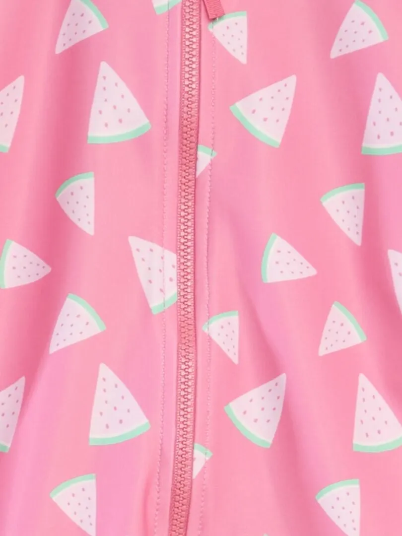 BAñADOR ESTAMPADO DE MANGA LARGA   1 PIEZA  ROSA