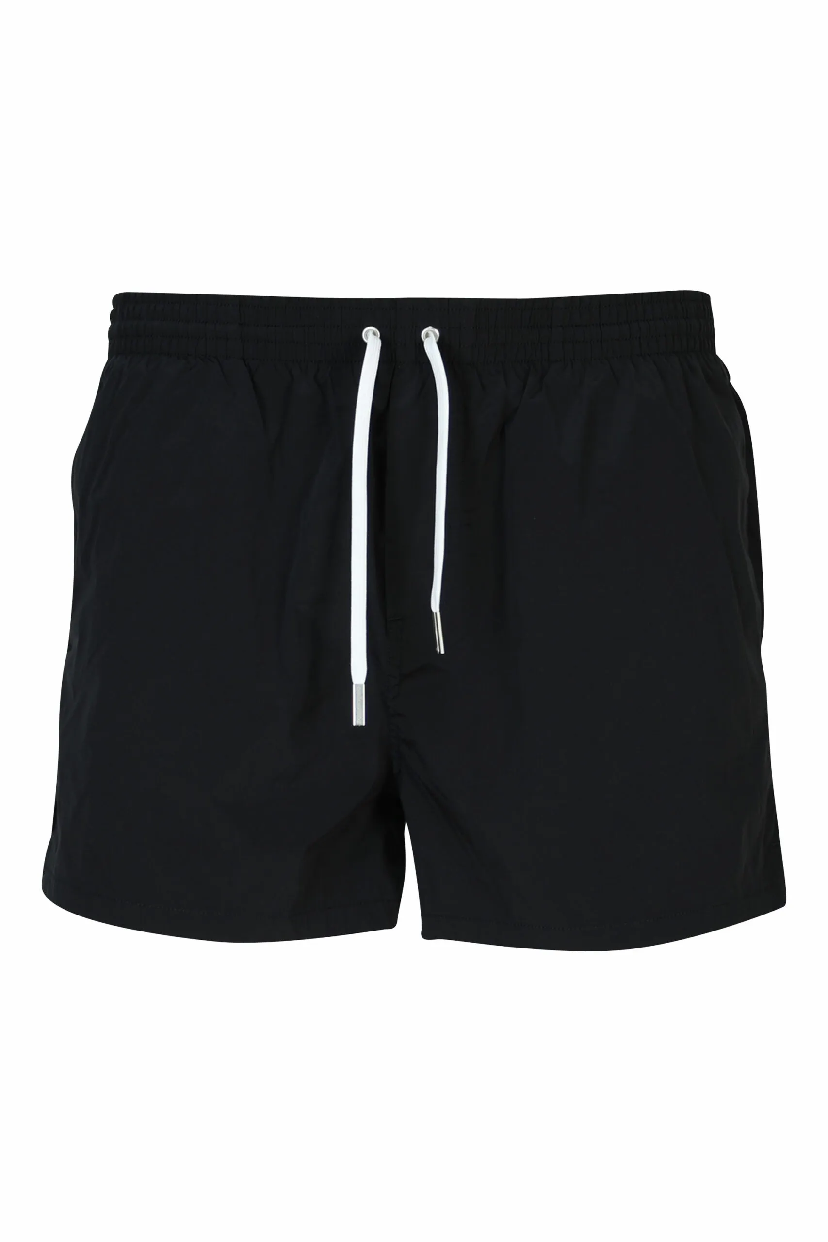 Bañador negro con cremallera detrás y logo etiqueta