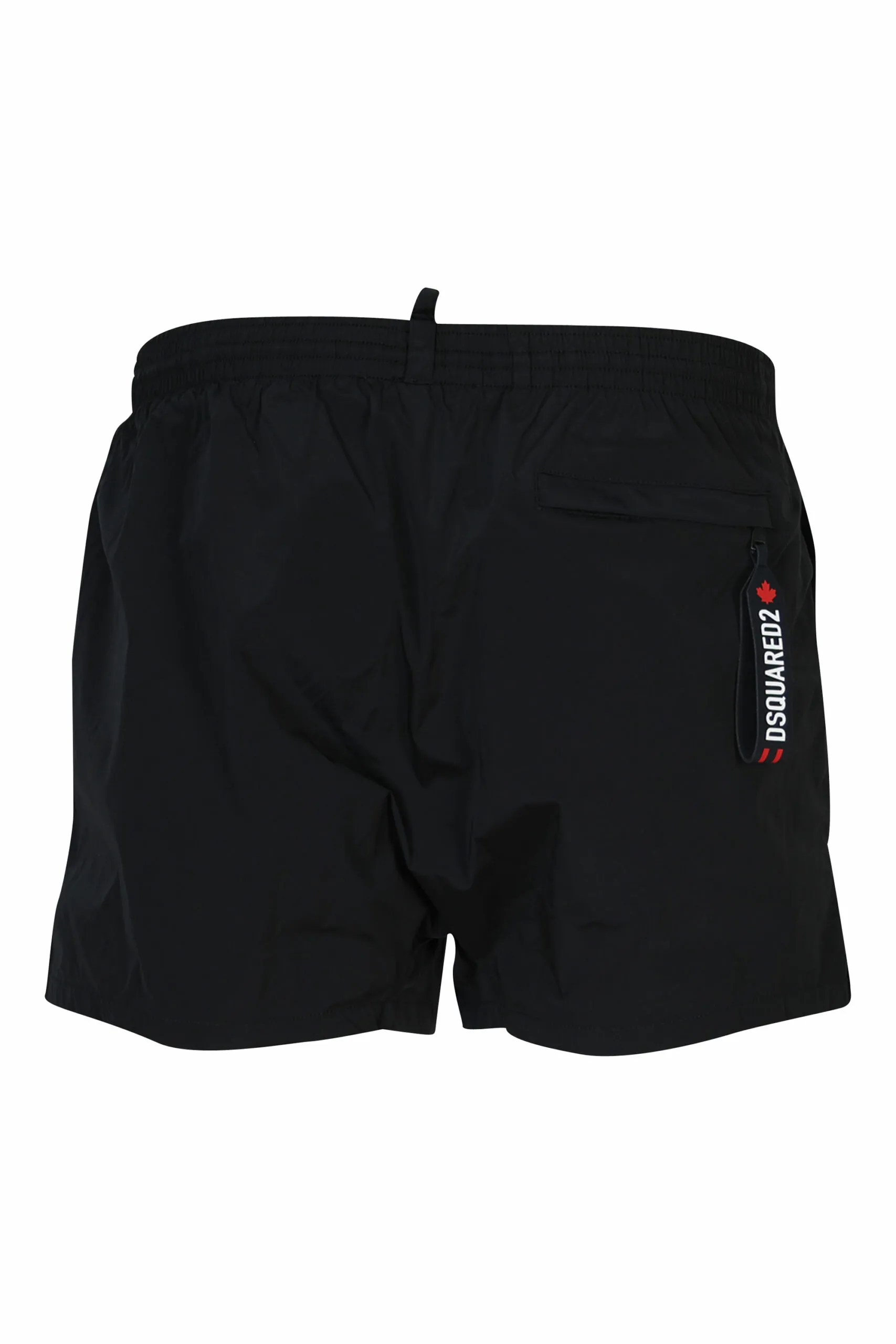 Bañador negro con cremallera detrás y logo etiqueta