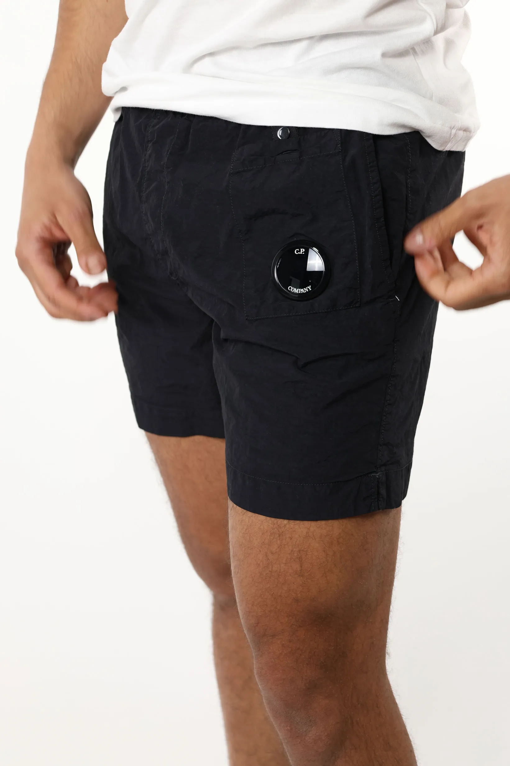 Bañador negro con minilogo lente