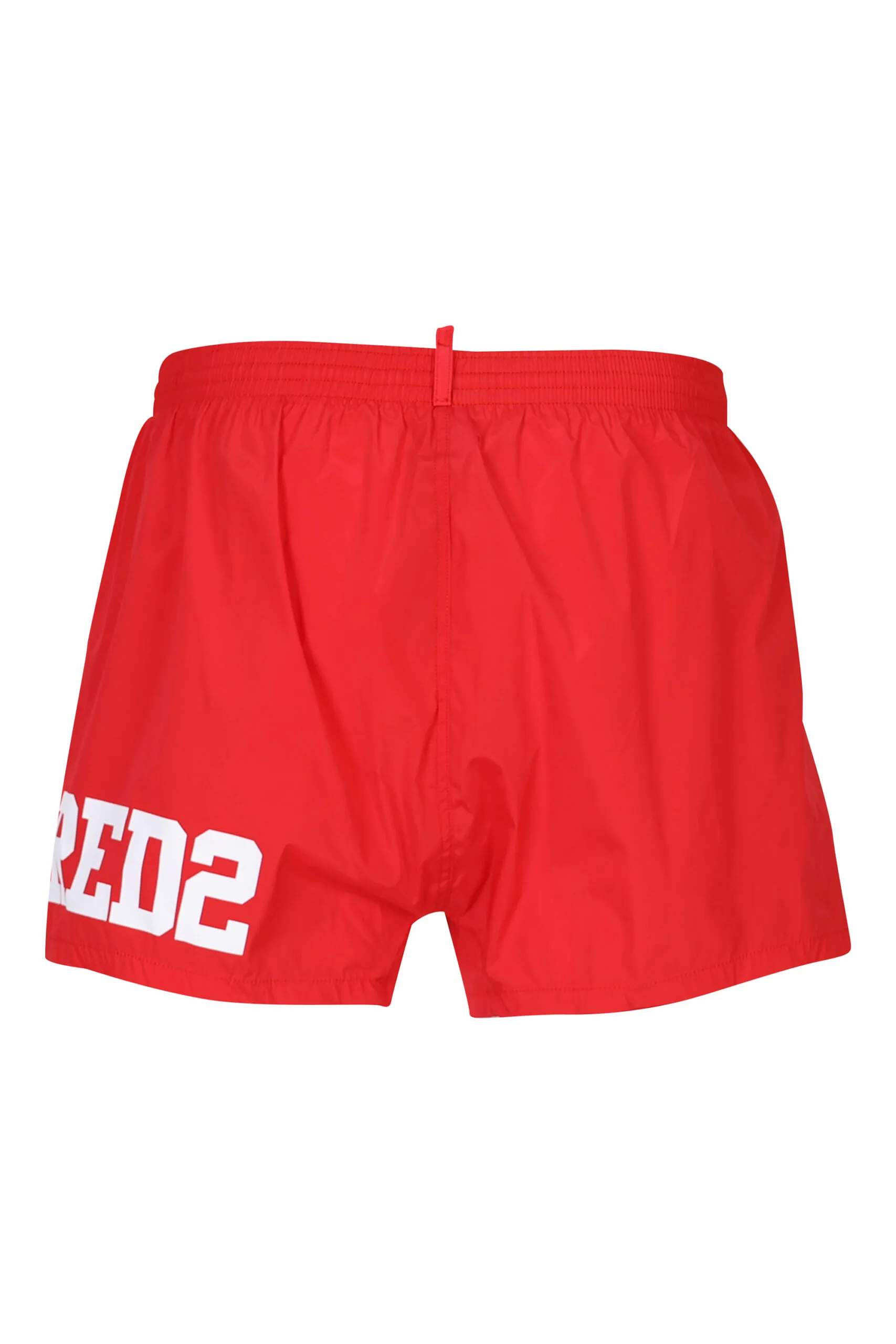 Bañador rojo con maxilogo blanco bajo