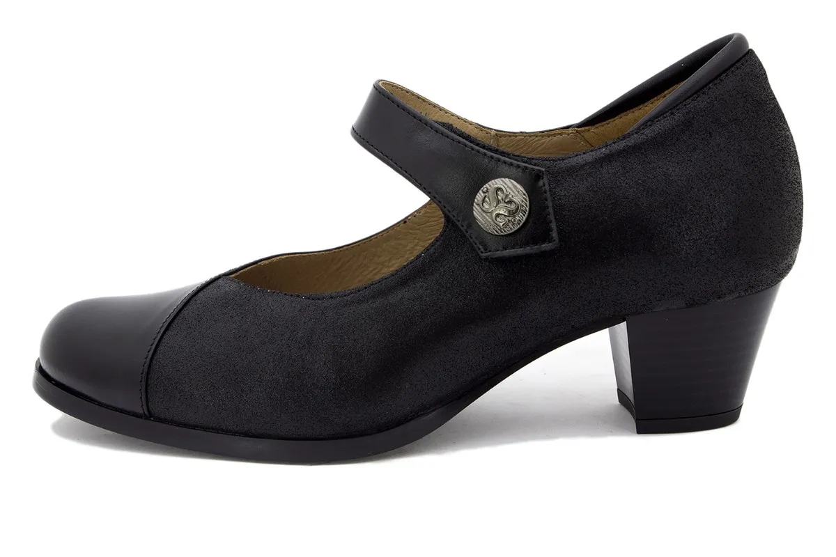 BLACK LEATHER MARYJANE