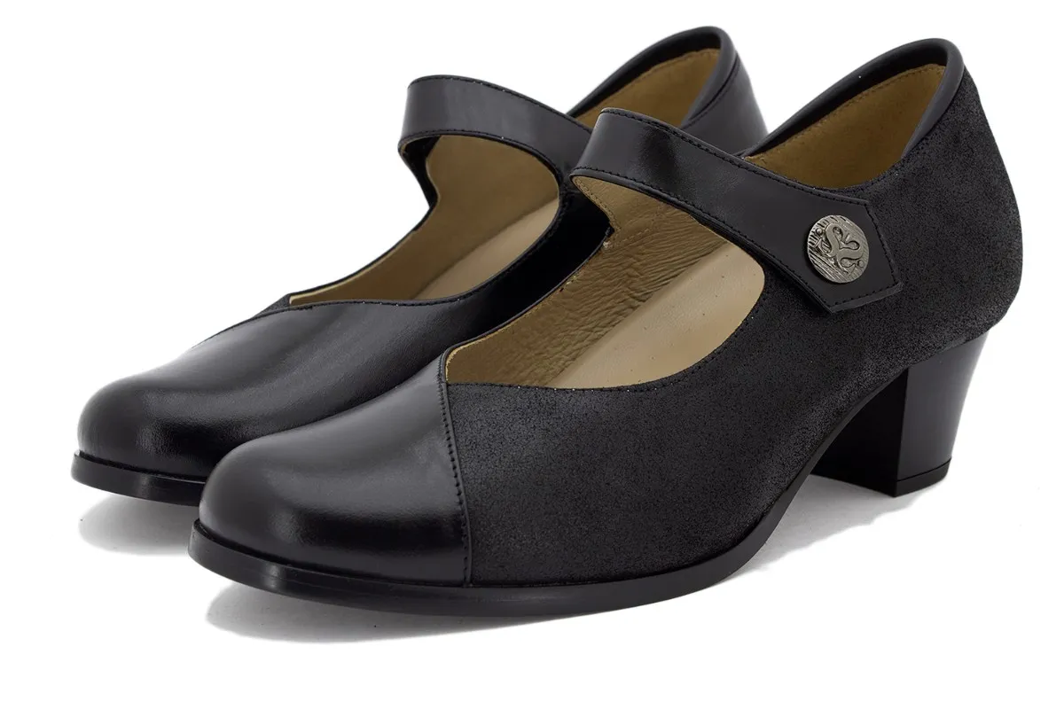 BLACK LEATHER MARYJANE