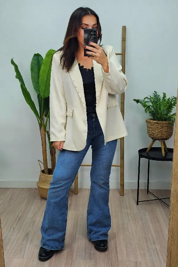 Blazer Strass Crudo