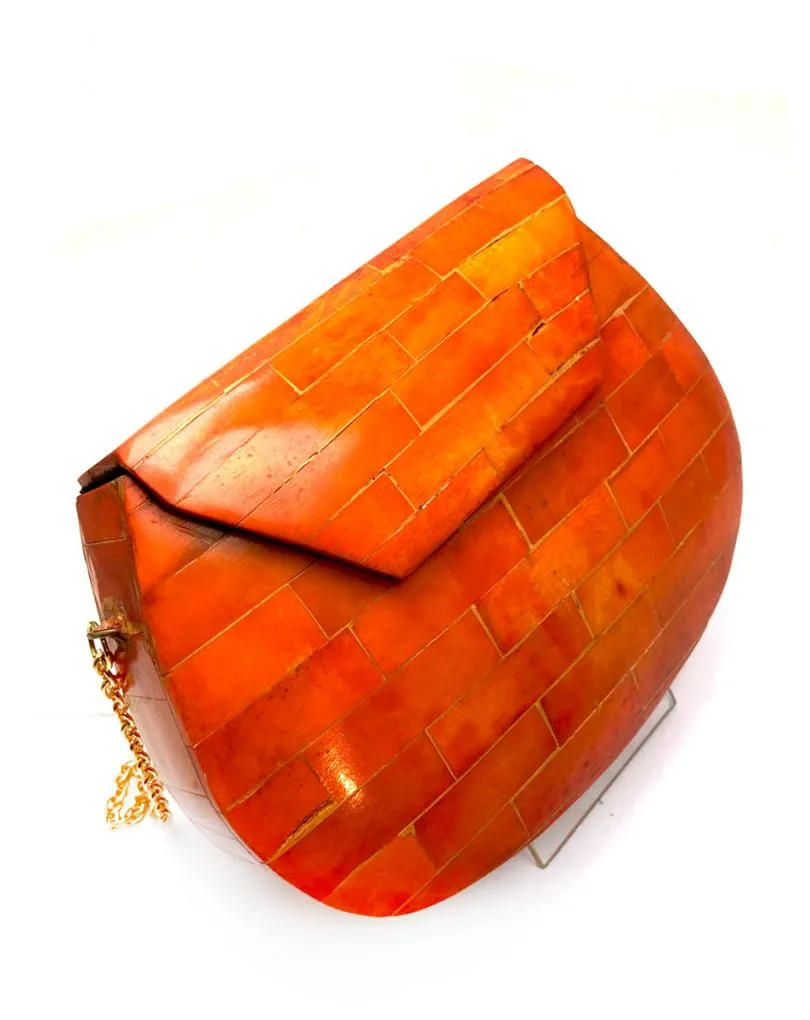 BOLSOS DE FIESTA NARANJAS CLUTCH ORIGINAL CON MOSAICO