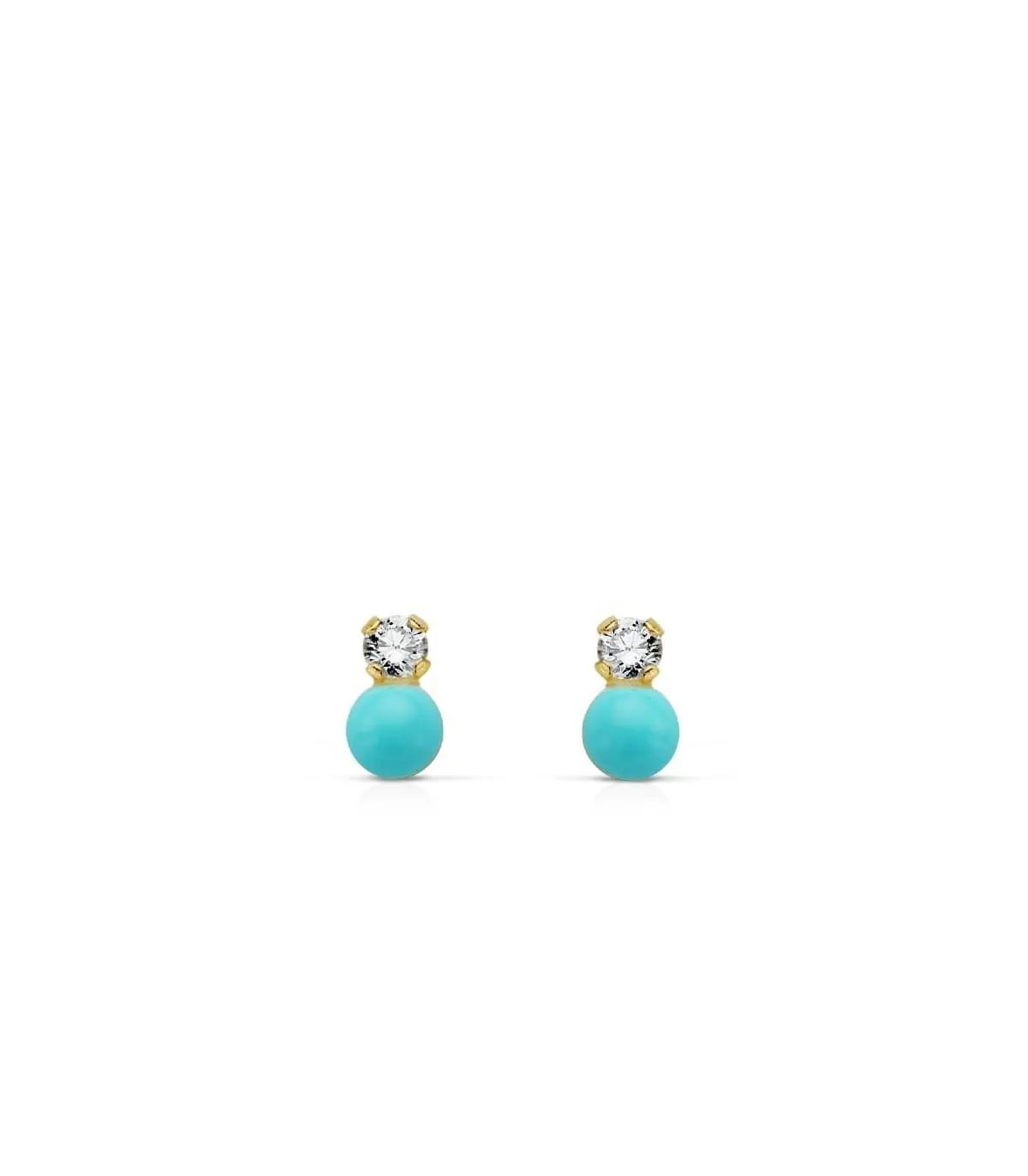 Boucles d'oreilles or turquoise Elda 3 mm 18 Carats