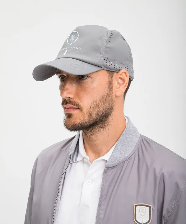 Brunello Cucinelli Gray cap with logo print