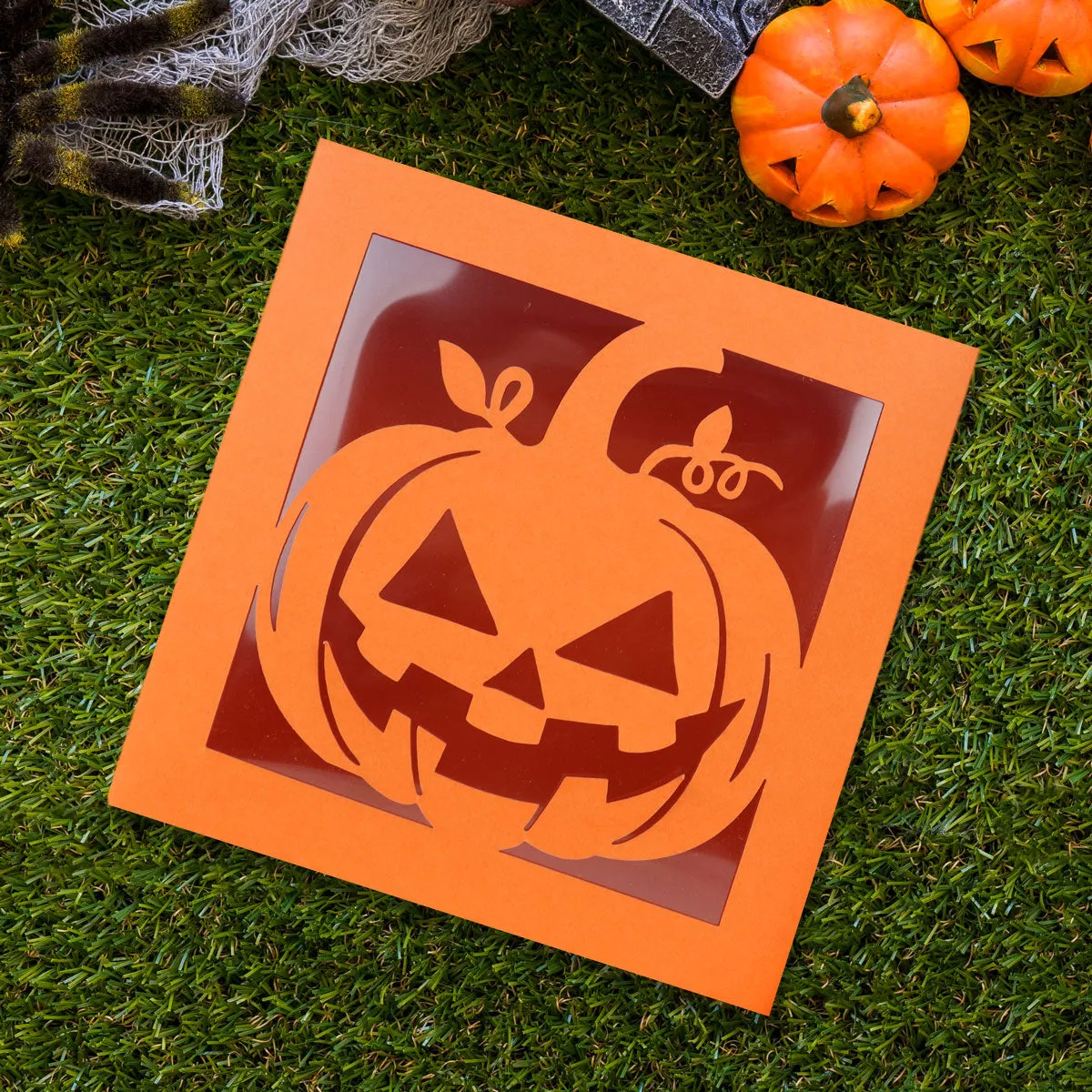 Caja de Cartón para Dulces con Diseo de Calabaza