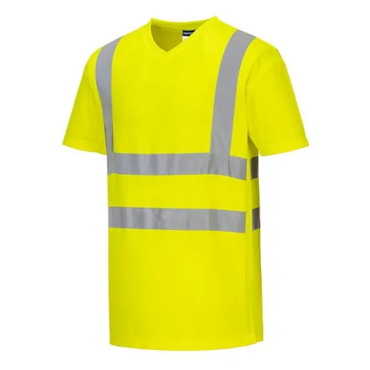 Camiseta con cuello en V e inserciones de malla