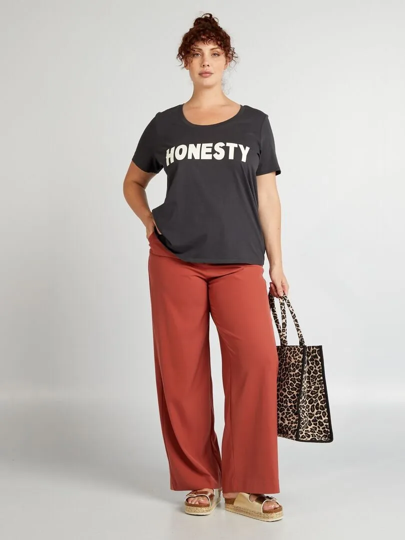 CAMISETA DE ALGODóN CON ESTAMPADO  NEGRO