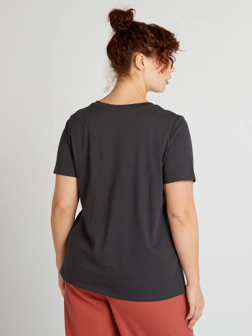CAMISETA DE ALGODóN CON ESTAMPADO  NEGRO