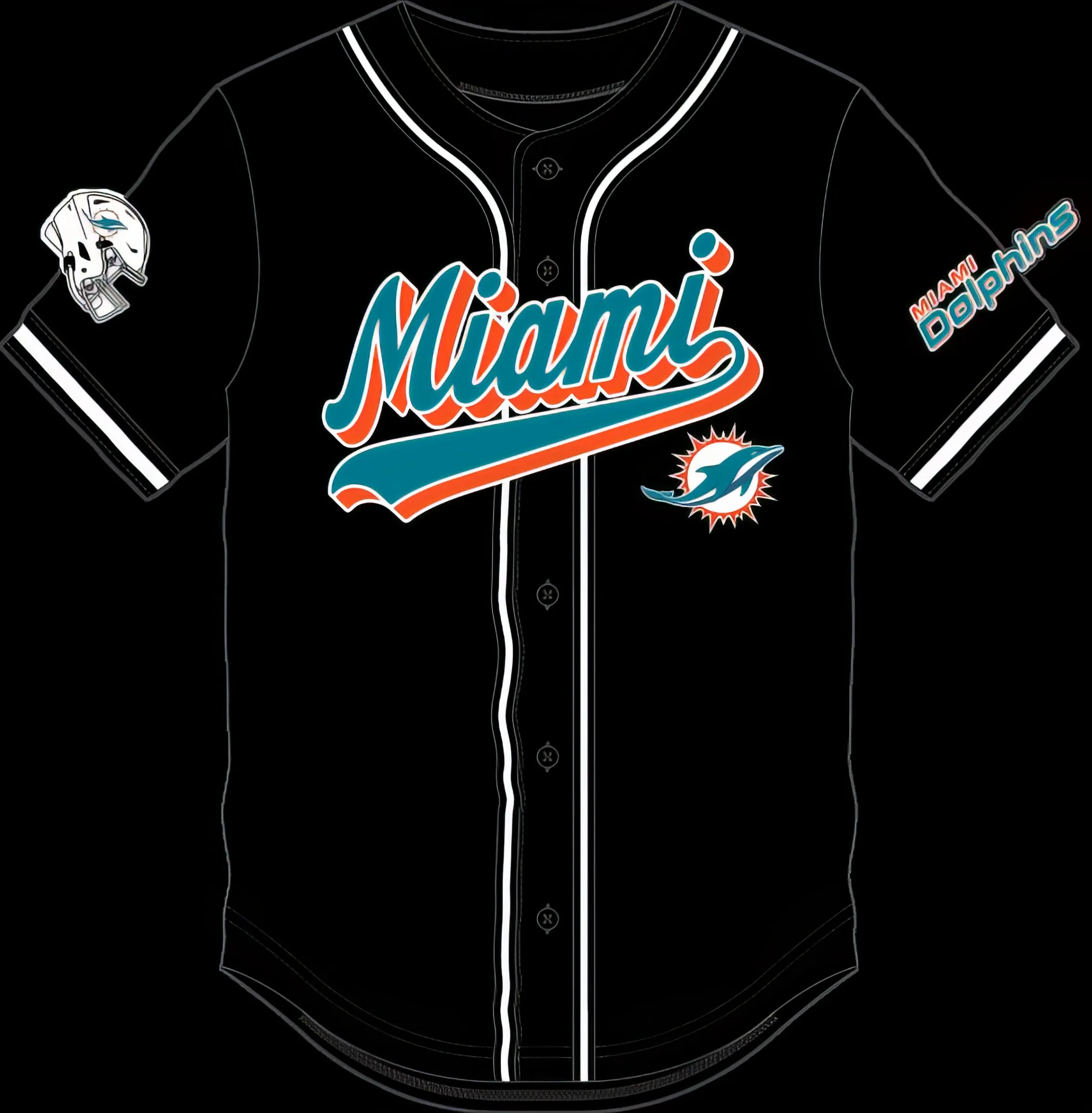 Camiseta De Béisbol Mesh Button Down Pro Standard Dolphins