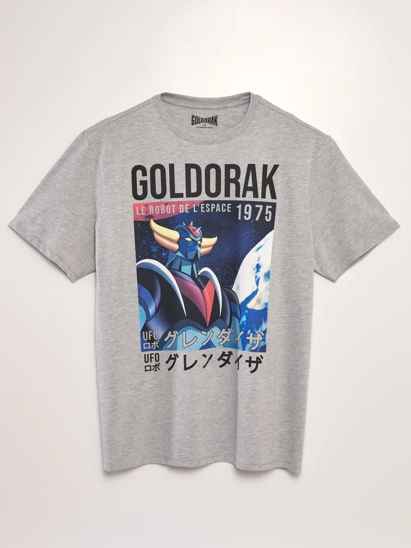 CAMISETA DE CUELLO REDONDO 'GOLDORAK'  GRIS