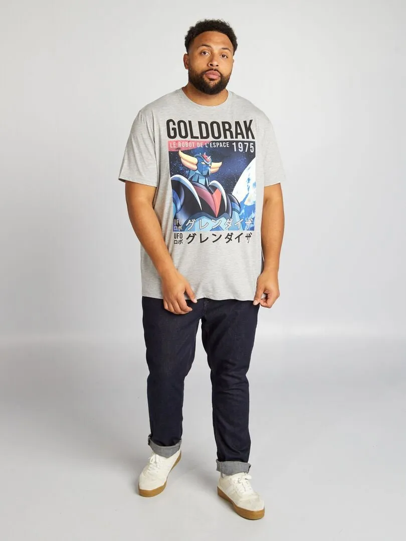 CAMISETA DE CUELLO REDONDO 'GOLDORAK'  GRIS