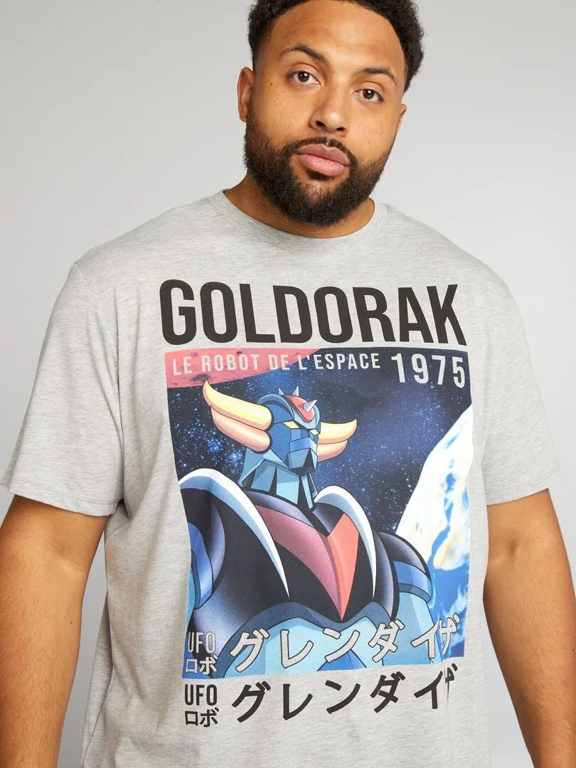 CAMISETA DE CUELLO REDONDO 'GOLDORAK'  GRIS