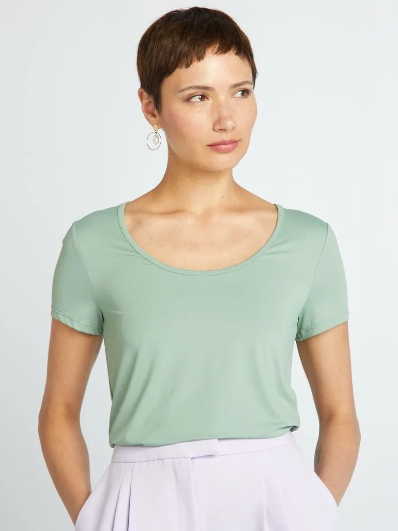 CAMISETA DE MANGA CORTA DE MICROFIBRA  VERDE