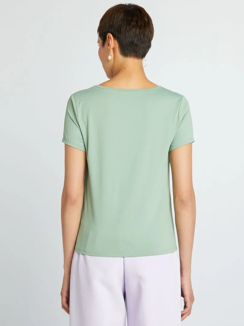 CAMISETA DE MANGA CORTA DE MICROFIBRA  VERDE