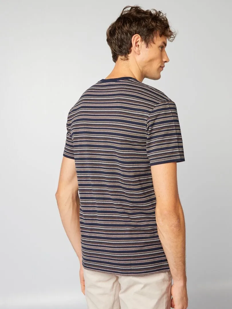 CAMISETA DE MANGA CORTA DE RAYAS  AZUL