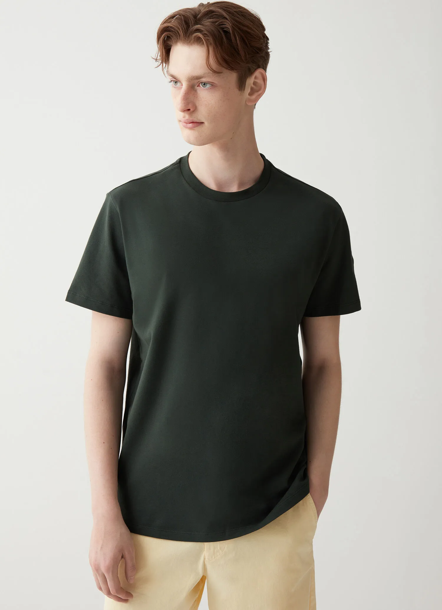 Camiseta de piqué de algodón elástico