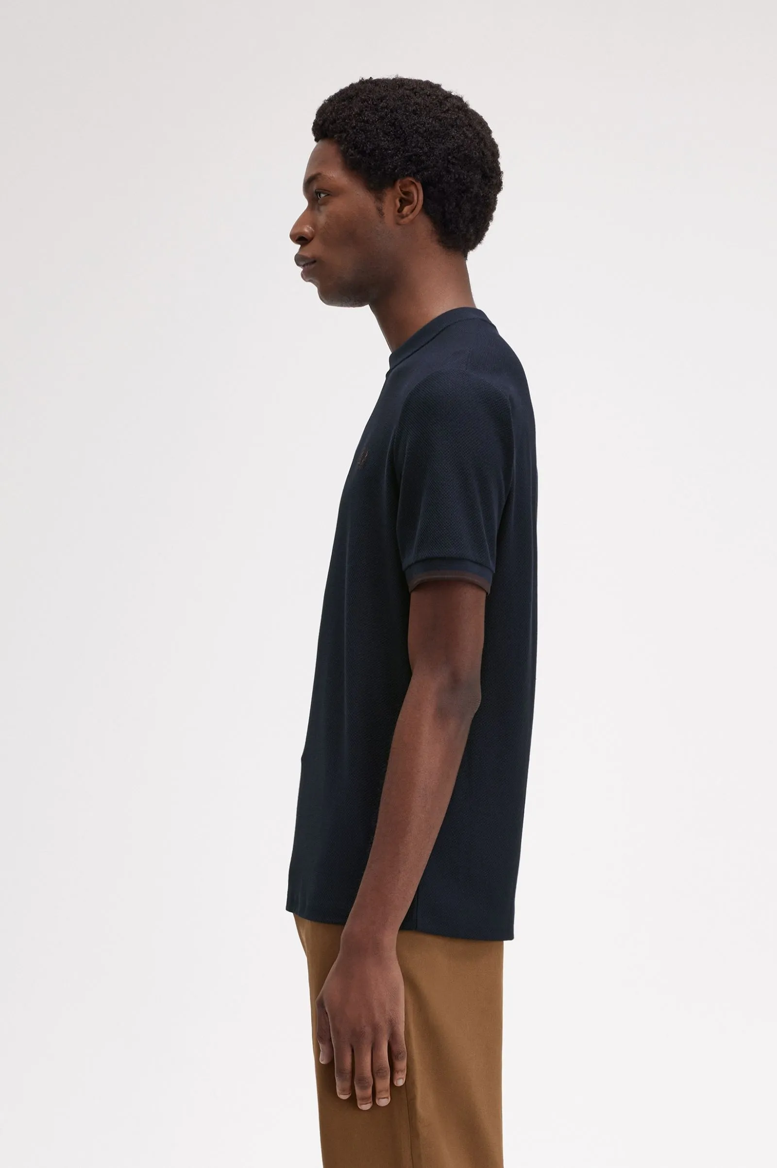 Camiseta de piqué con ribete en los puños