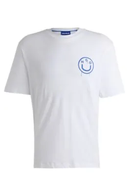 Camiseta de punto de algodón con logos