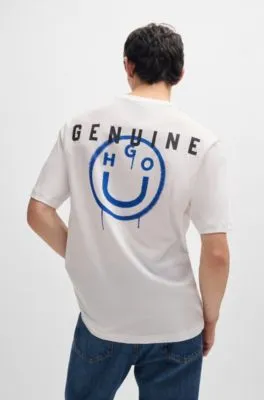 Camiseta de punto de algodón con logos