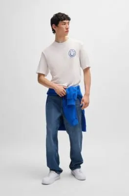 Camiseta de punto de algodón con logos