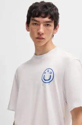 Camiseta de punto de algodón con logos