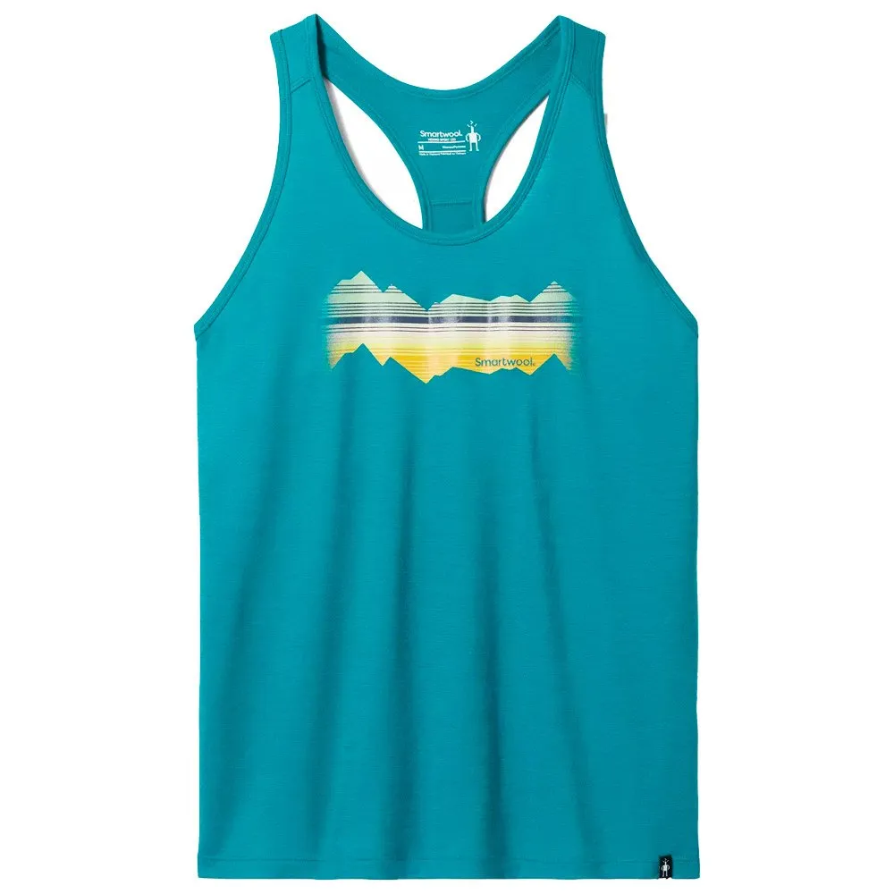 Camiseta de trekking Smartwool Mountain Horizon Graphic Tank W Deep Lake