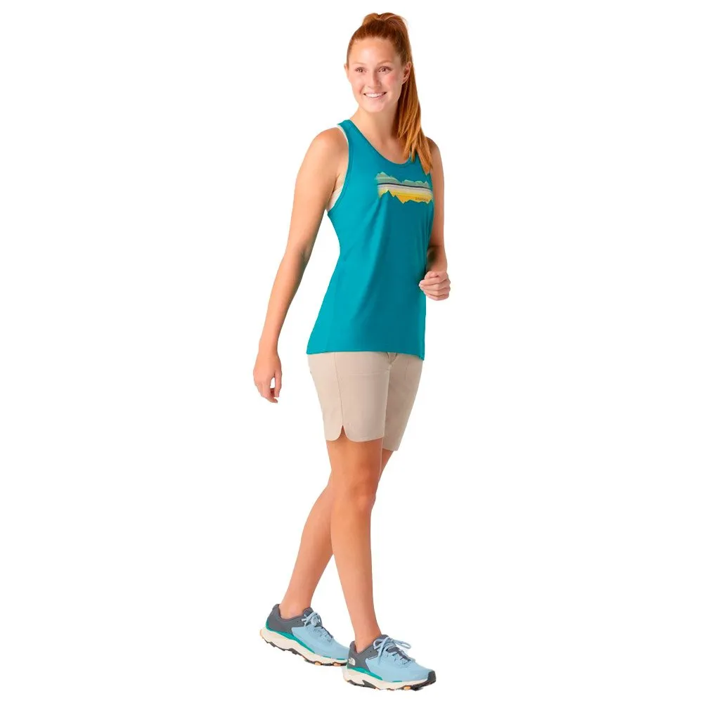 Camiseta de trekking Smartwool Mountain Horizon Graphic Tank W Deep Lake