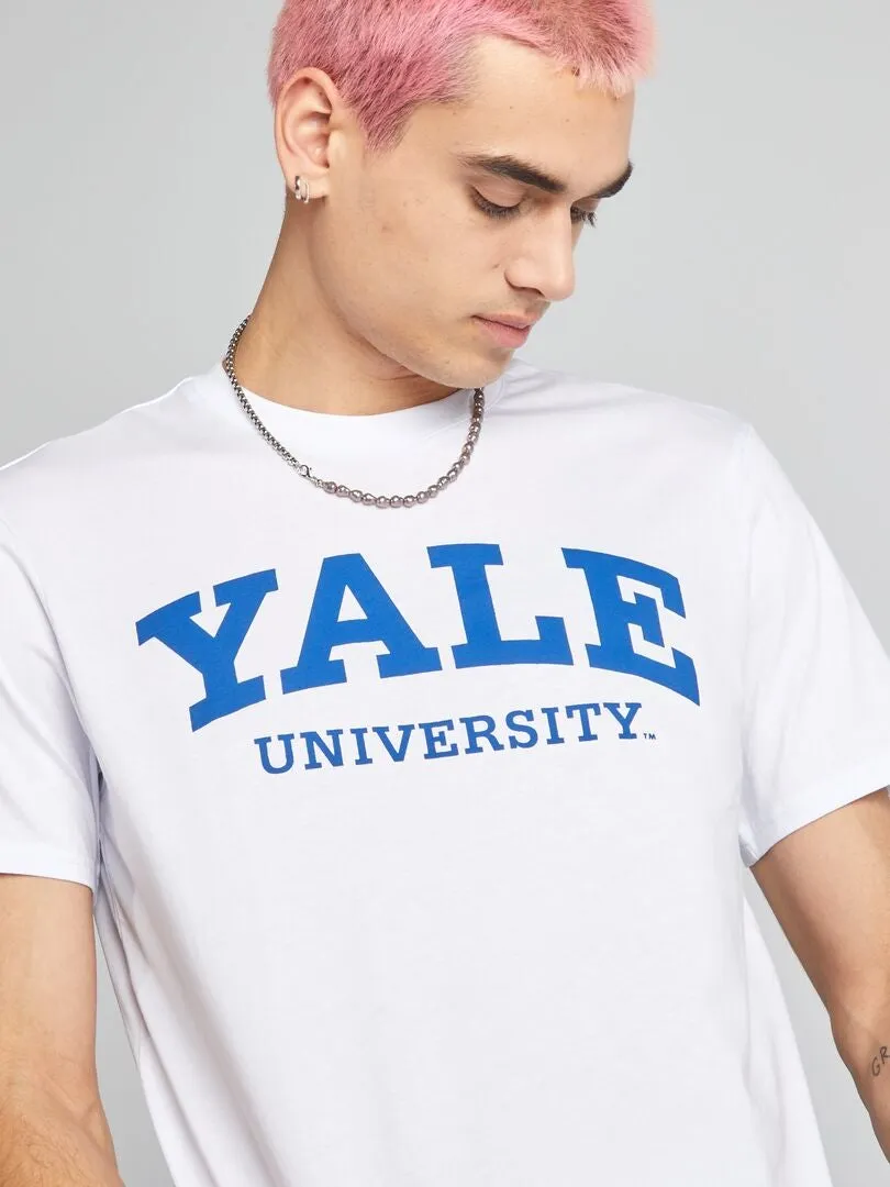 CAMISETA ESTILO UNIVERSITARIO 'YALE'  BLANCO
