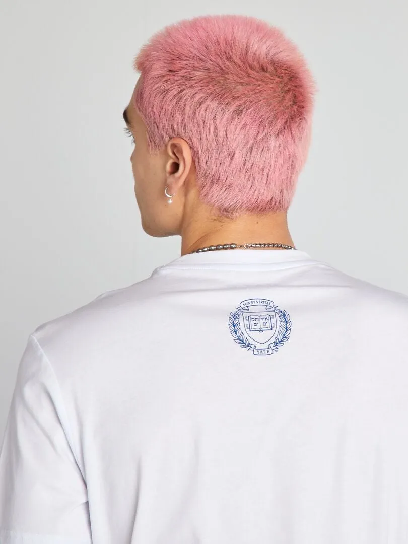 CAMISETA ESTILO UNIVERSITARIO 'YALE'  BLANCO