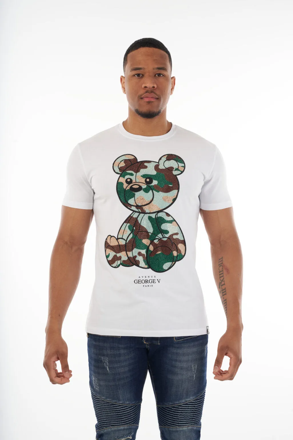 CAMISETA GEORGE V  GV2511 WHT/OLIVE