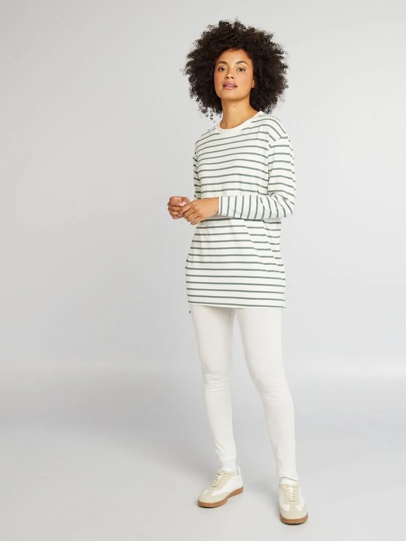 CAMISETA LARGA FLUIDA  BLANCO