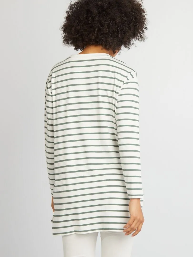 CAMISETA LARGA FLUIDA  BLANCO