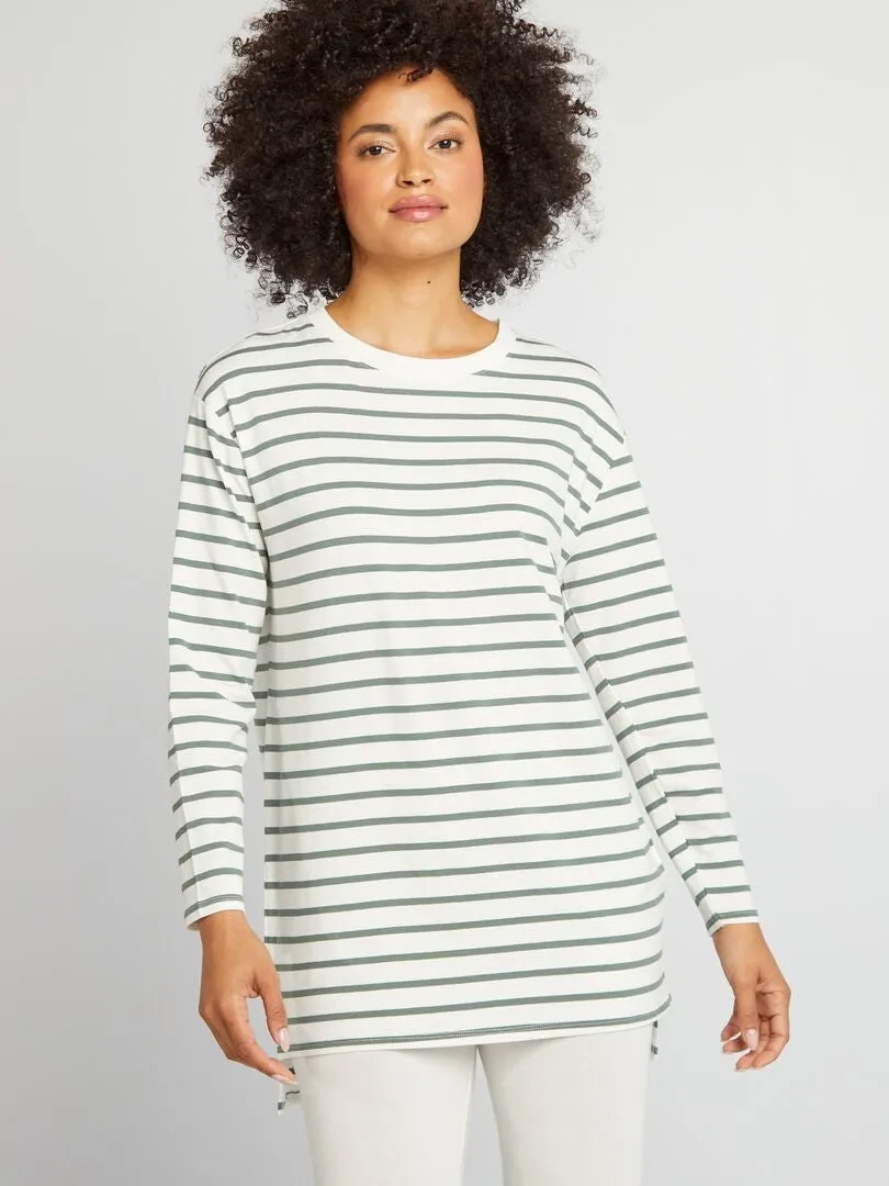 CAMISETA LARGA FLUIDA  BLANCO