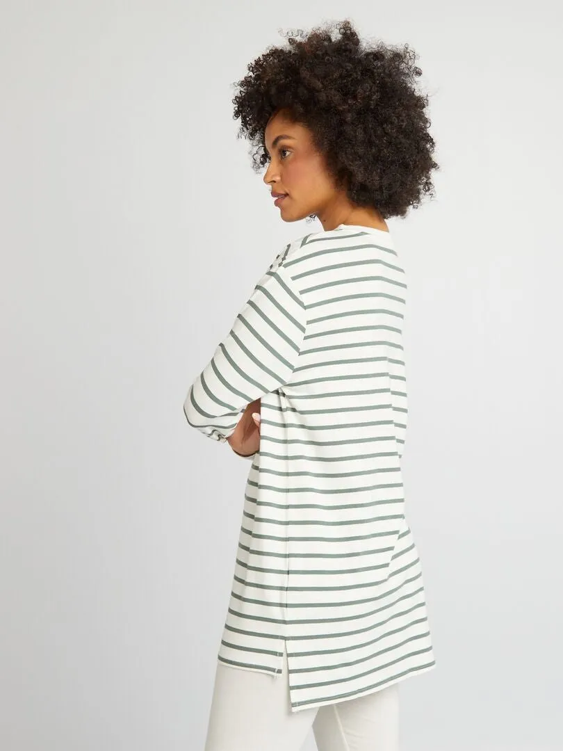 CAMISETA LARGA FLUIDA  BLANCO