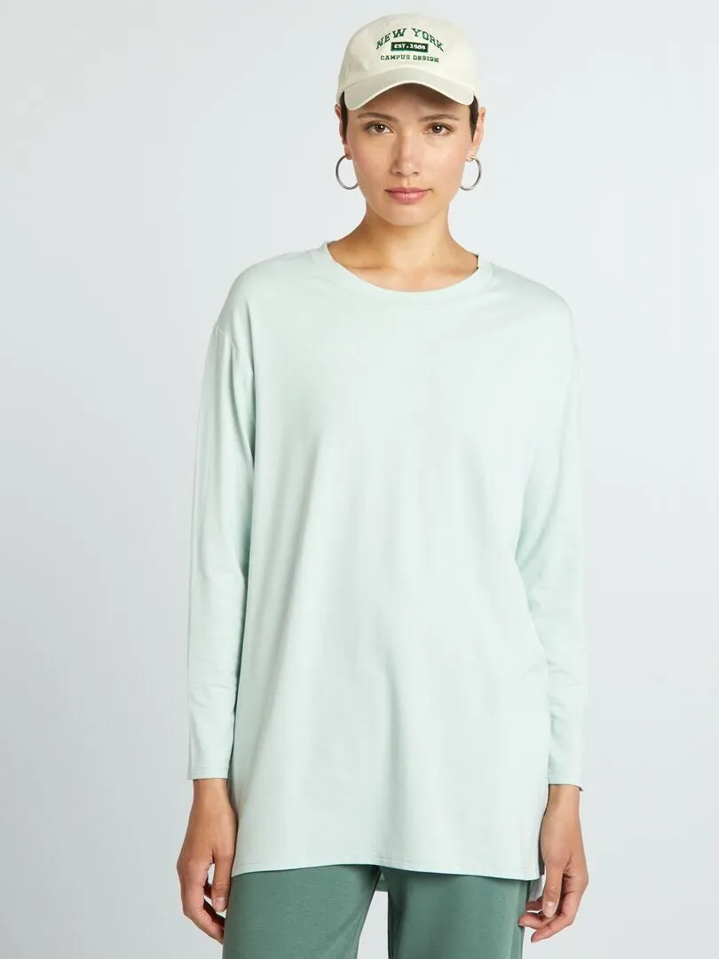 CAMISETA LARGA FLUIDA  VERDE