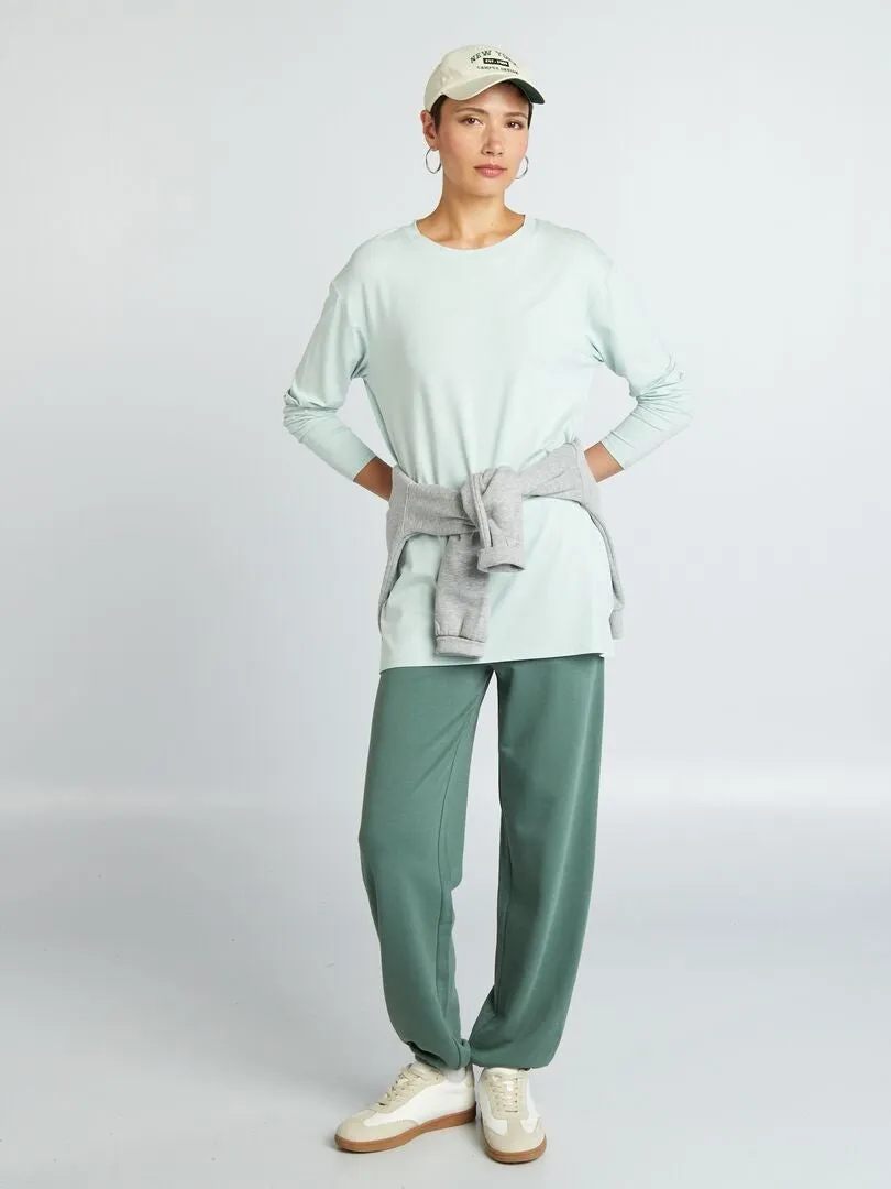 CAMISETA LARGA FLUIDA  VERDE