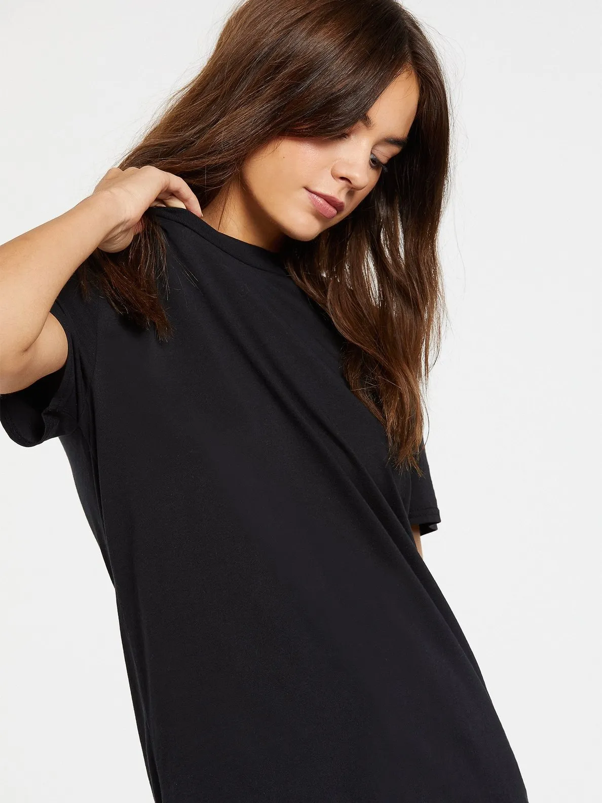 Camiseta Mujer VOLCOM manga corta ONE OF EACH – BLACK Ref. B3521909 negra básica corte boyfriend