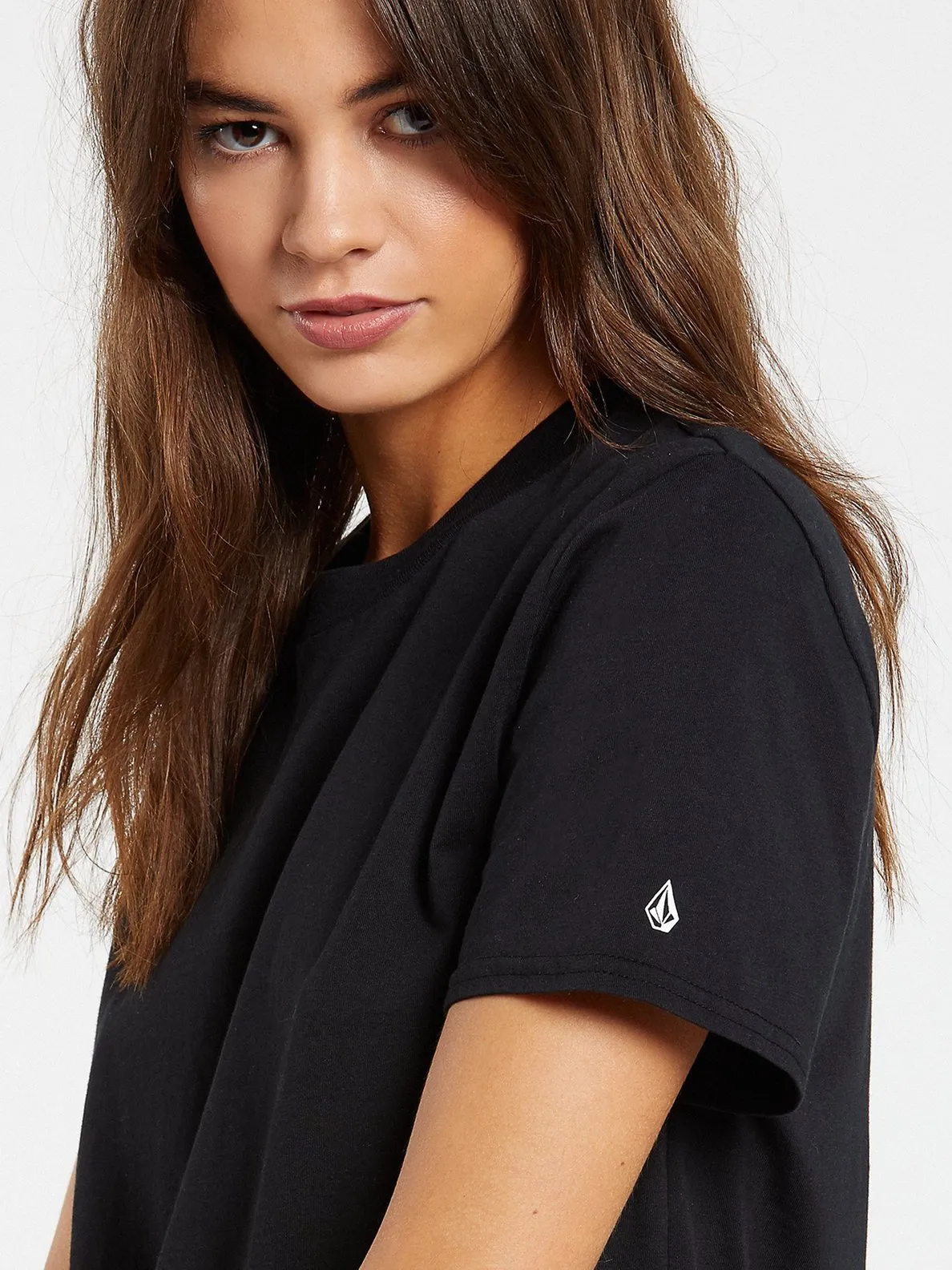 Camiseta Mujer VOLCOM manga corta ONE OF EACH – BLACK Ref. B3521909 negra básica corte boyfriend