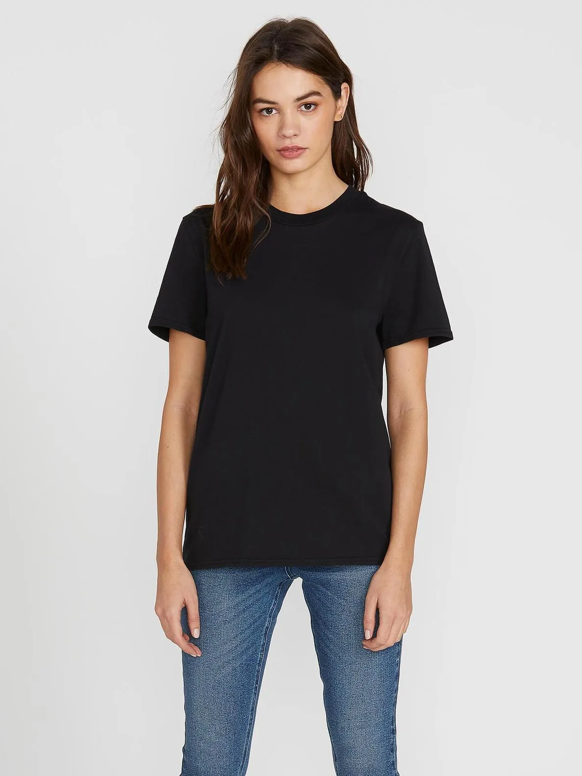 Camiseta Mujer VOLCOM manga corta ONE OF EACH – BLACK Ref. B3521909 negra básica corte boyfriend