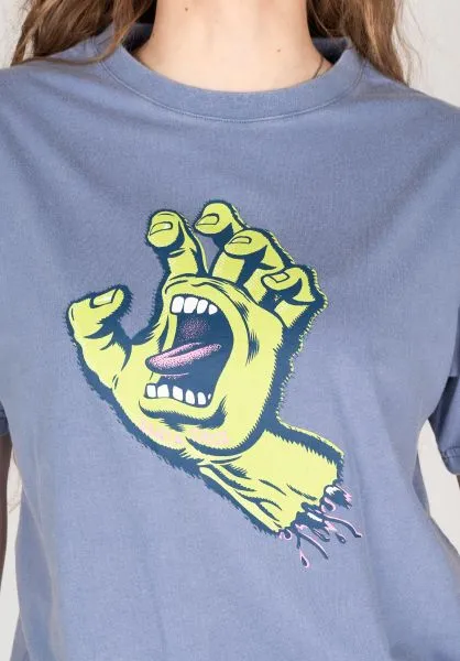 CAMISETA SANTA CRUZ CHICA MANGA CORTA RIGIT SCREAMING HAND TSHIRT REFSCA WTE 1901 NAVY WASHLILA