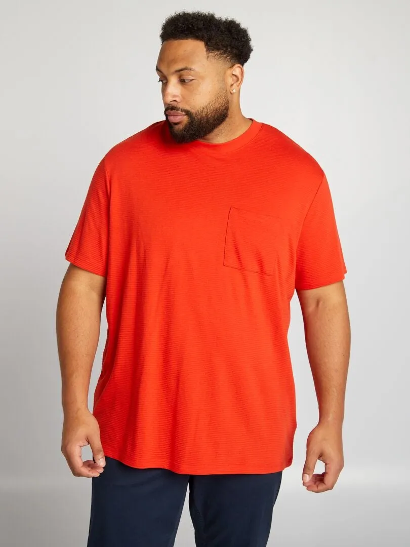 CAMISETA TEXTURIZADA LISA  ROJO