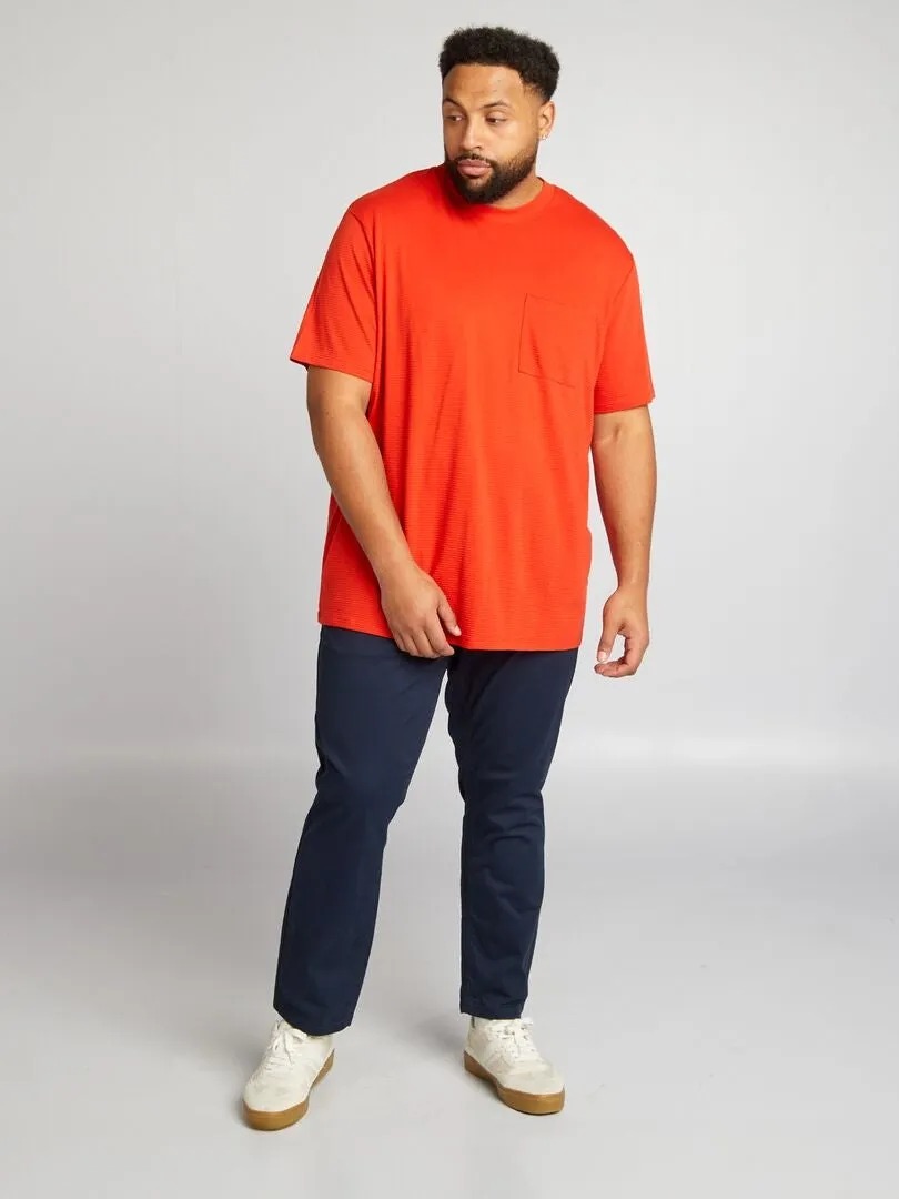 CAMISETA TEXTURIZADA LISA  ROJO